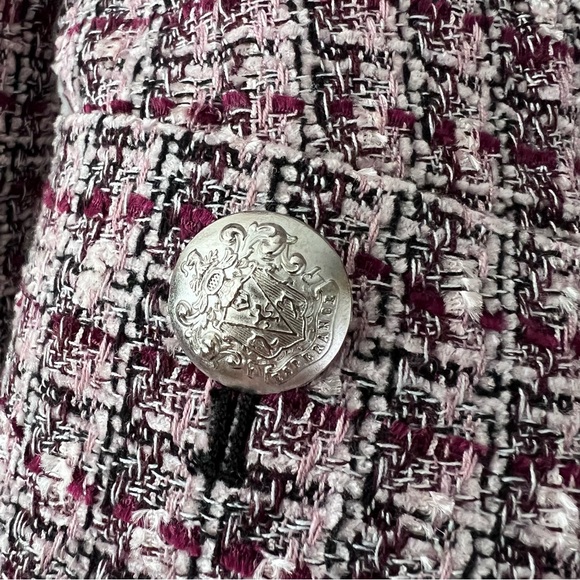 VERONICA BEARD | Theron Tweed Double Breasted Pink Purple Dickey Blazer Jacket 4 - Picture 10 of 15